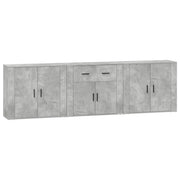 Credenze 3 pz | Madia | Buffet da pranzo | Armadio da pranzo Grigio Cemento in Legno Multistrato
