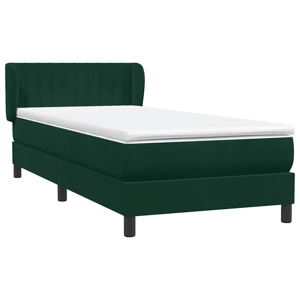 Giroletto a Molle con Materasso Verde Scuro 80x220 cm Velluto 3317718