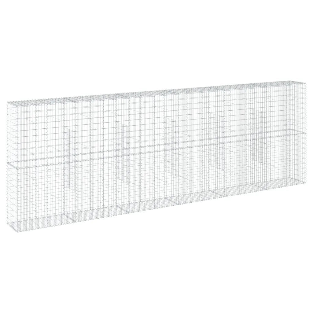 Cesto Gabbione con Copertura 600x50x200 cm in Ferro Zincato 3295171
