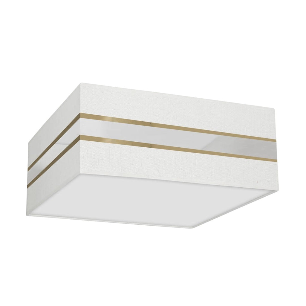Plafoniera quadrata Ultimo bianca 50cm 3xE27 tessuto Milagro