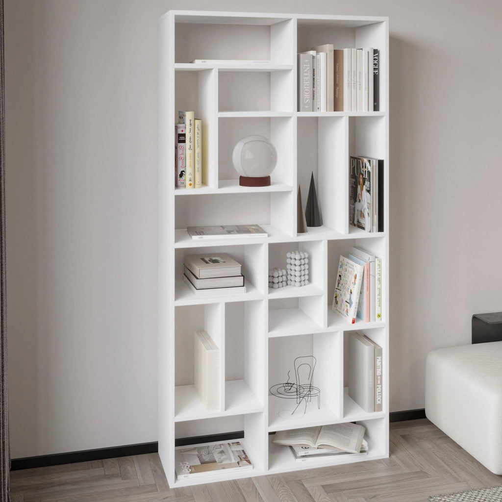 Libreria in legno "Nicola" - 90 x 30 x 180 cm - Bianco