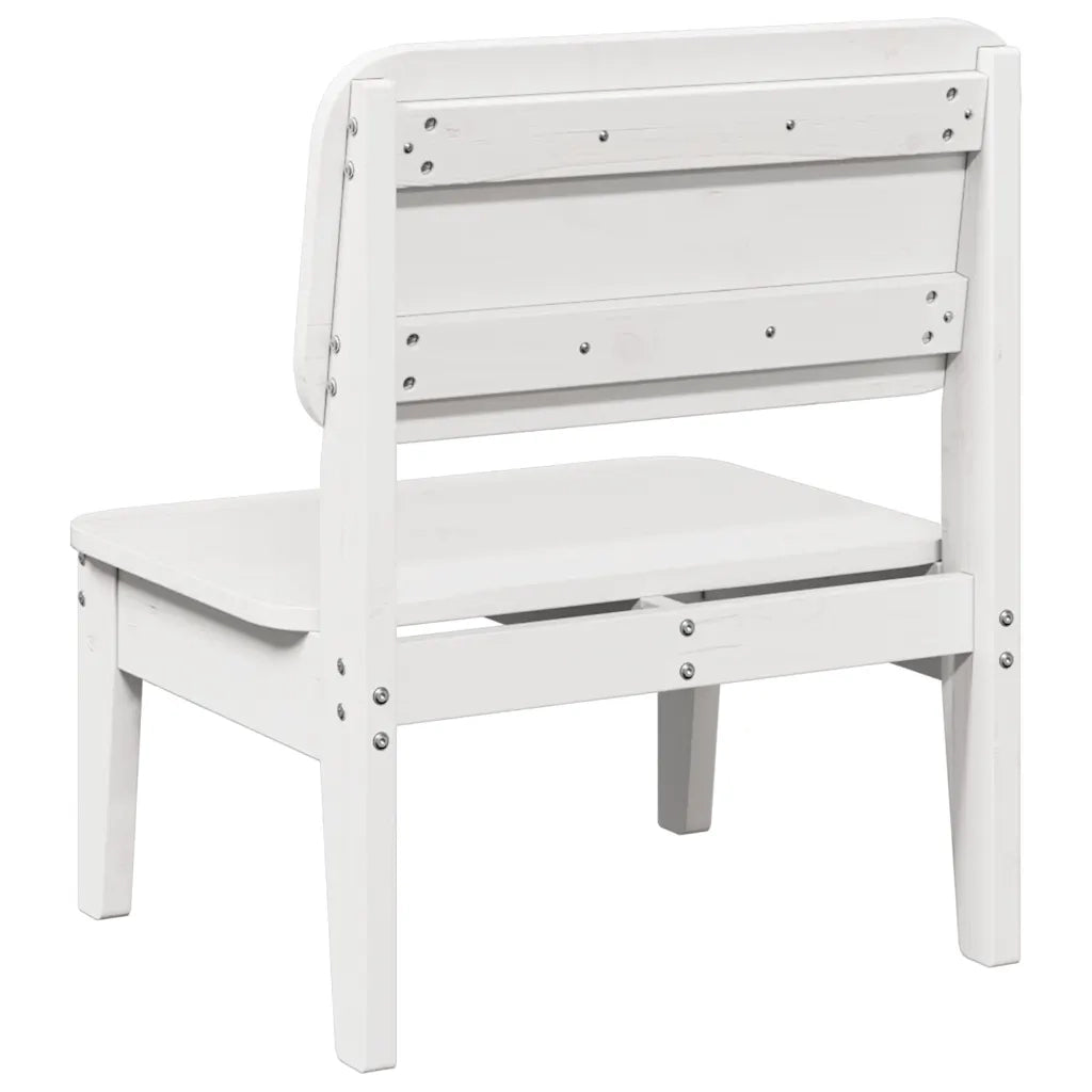Sedia da Giardino Bianca 60x52,5x72cm in Legno Massello di Pino 859318