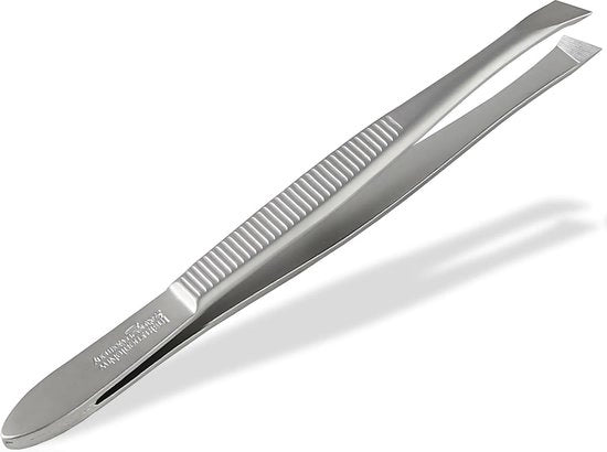 pincettino in acciaio inossidabile, made in Germany, pincettino per capelli, pincettino per sopracciglia per cura del viso, pincettino per beauty per depilazione, per signore e signori (scheggiato)