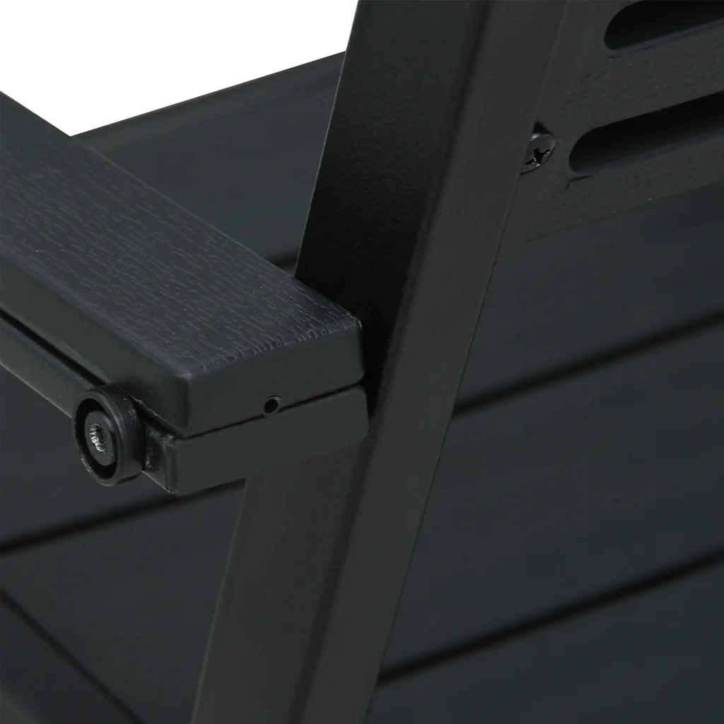 Sedie da Giardino 4 pz | Sedie da Esterno Nere in HDPE Aspetto Legno