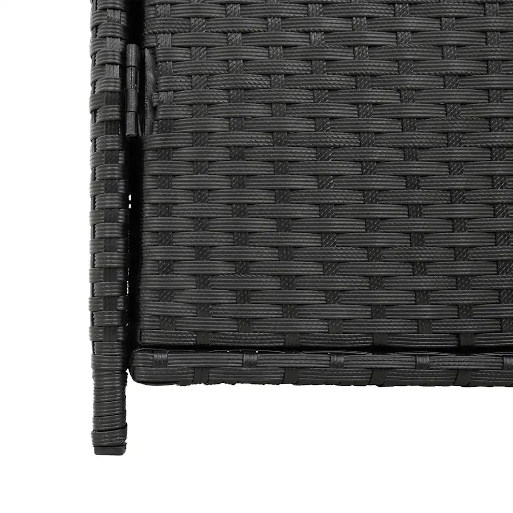 Mobile contenitore ergonomico da giardino con 3 cassetti 55 x 59 x 80 cm in resina intrecciata nera 02_0047424