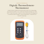 Termometro a Thermocoppia - Sensore Digitale - Raggio di Temperatura -50 a 1300 °C - Precisione ± (0,3 % + 2 °C) - Materiale ABS - Modello DM6801B - Termometro a Temperatura