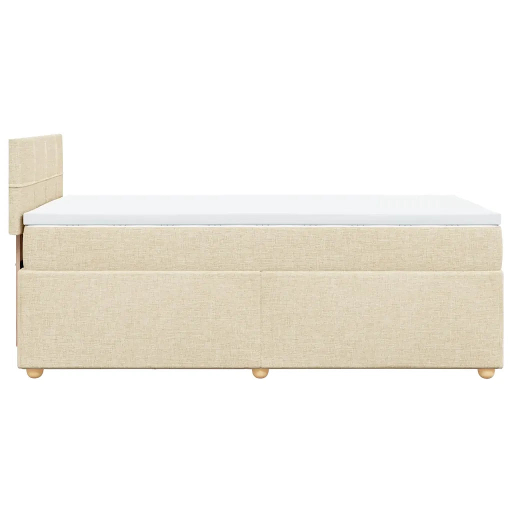 Giroletto a Molle con Materasso-Struttura Letto con Materasso Crema 80x200 cm inTessuto 883363