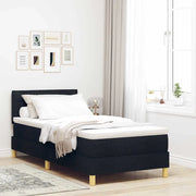 Letto a molle con cuscino con testiera Nero 90 x 200 cm Tessuto 3338813