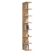 IDMarket - CHIARA scaffale sospeso a doppia posizione con 8 ripiani effetto faggio 190 cm