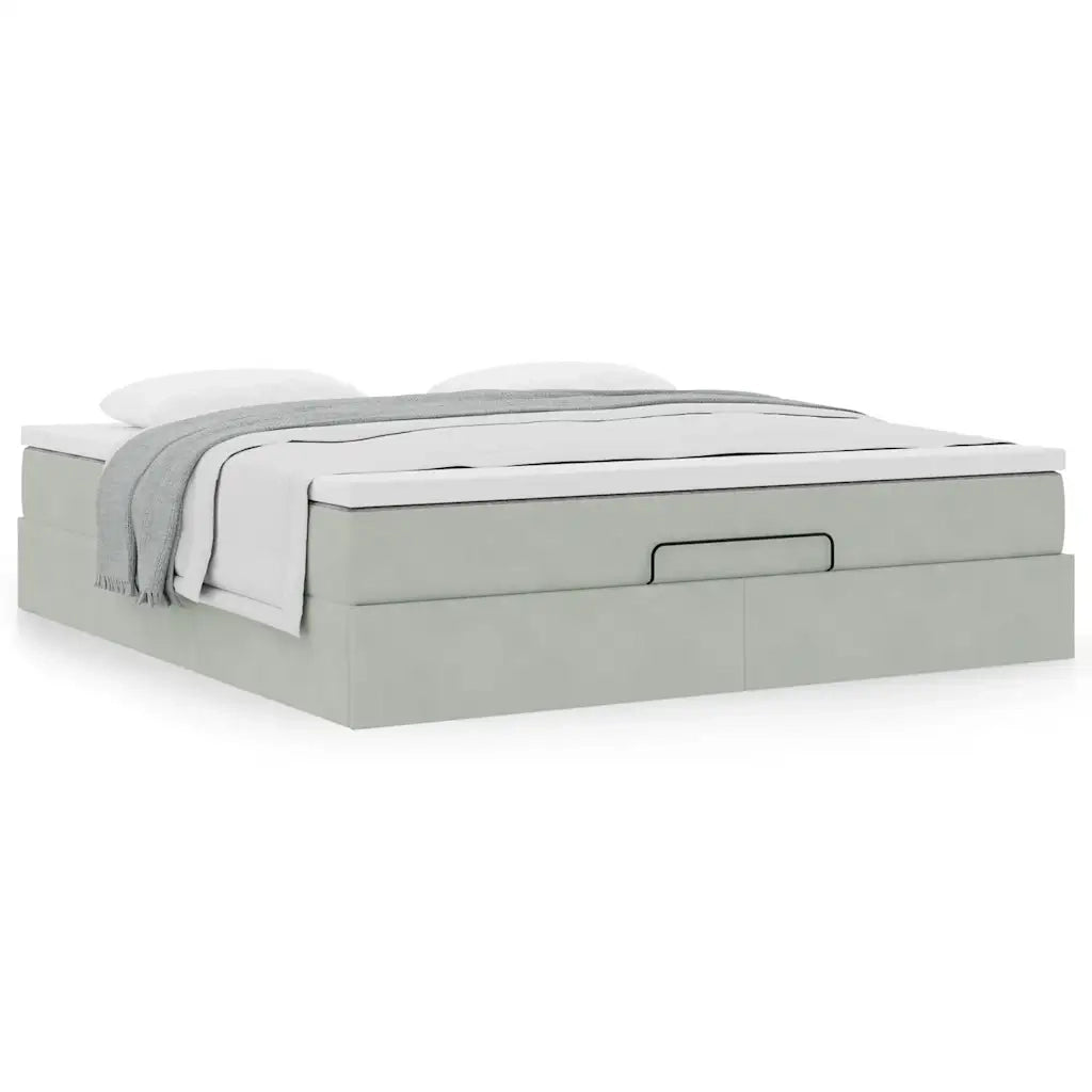 Struttura Letto Pouf con Materasso 180x200 cm in Velluto 3311201