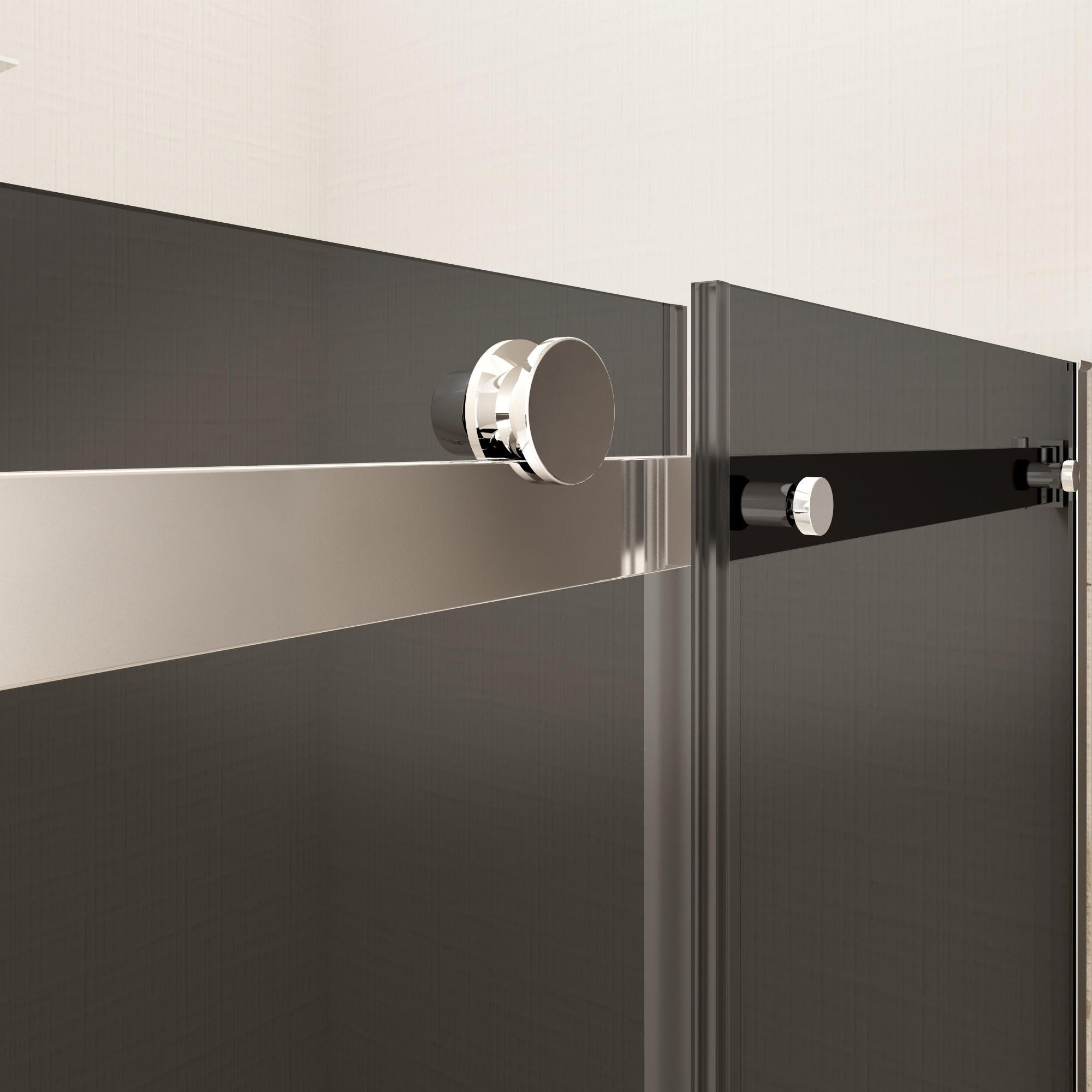 Porta Parete Doccia 140 cm 1 Anta Scorrevole in Cristallo Fumè 8mm H195 Bonussi Livia