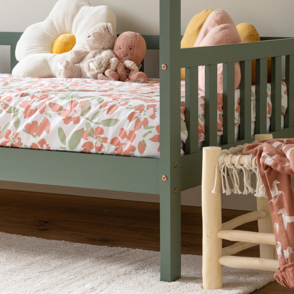 Letto a capanna per bambini 190x90cm verde MARCEAU