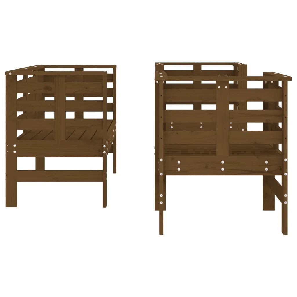 Set Salotto da Giardino 3 pz | Set di Mobili da Esterno Ambra in Legno Massello di Pino