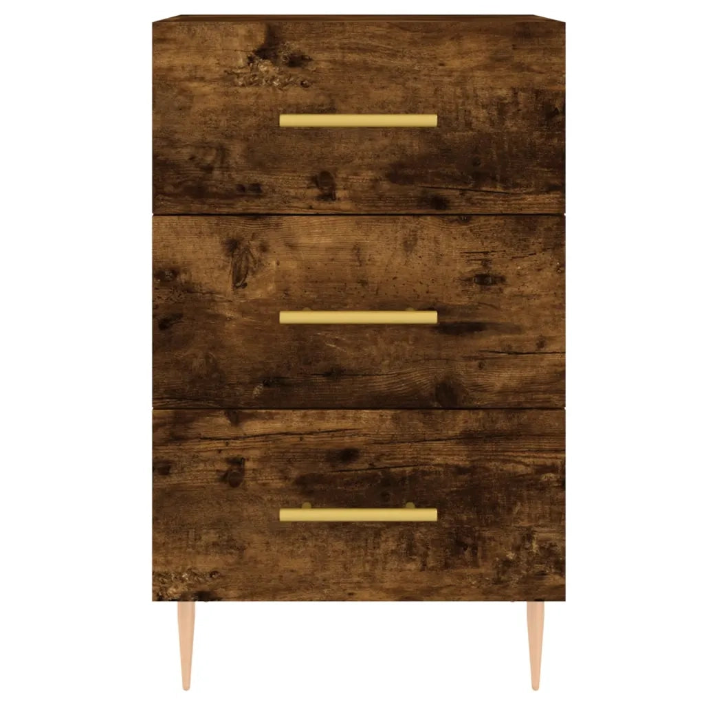 Comodino | Armadio da Notte | Mobiletto da notte Rovere Fumo 40x40x66 cm in Legno Multistrato