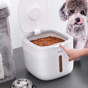 Dispenser per Cibo Animale - 10L - Bianco - Cassetta di Ricarica - Eterno - con Misurino - Cibo Fresco - Contenitore di Rifornimento - Utilizzabile anche per Fodera Cassetta o Lenzuola per Gatti