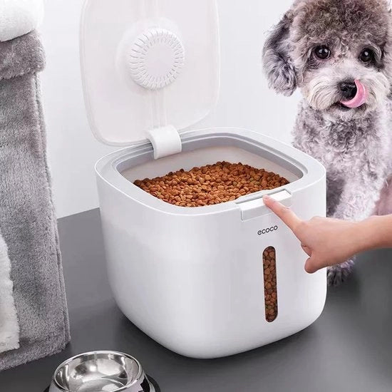 Dispenser per Cibo Animale - 10L - Bianco - Cassetta di Ricarica - Eterno - con Misurino - Cibo Fresco - Contenitore di Rifornimento - Utilizzabile anche per Fodera Cassetta o Lenzuola per Gatti