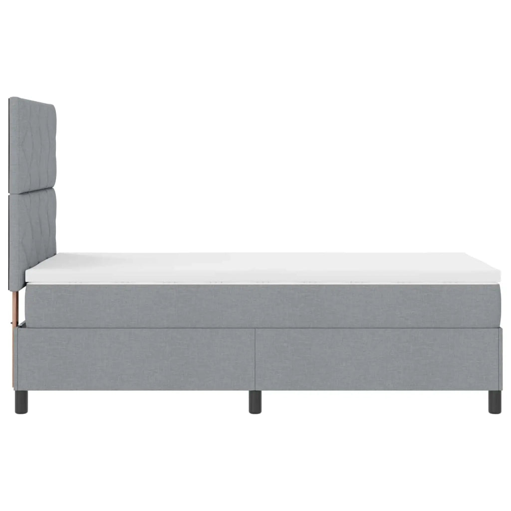 Letto a molle con materasso Grigio chiaro 100 x 200 cm Tessuto