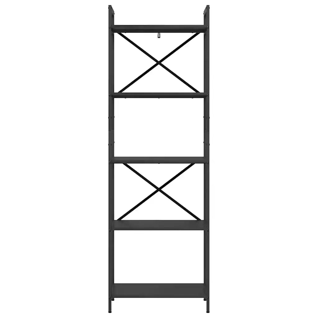 Libreria-Scaffale per Libri-Mobile di Stoccaggio Rovere Nero 56 x 34 x 171 cm Legno multistrato