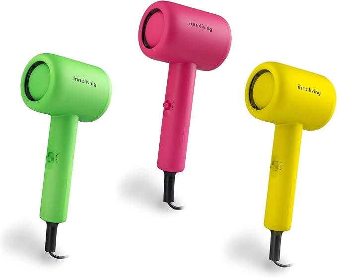 Innoliving Asciugacapelli Mini INN-612 Rosa, Compatto e Pieghevole, 1200W, Doppia Velocità, Disponibile in Vari Colori, Design Portatile per Viaggi e Palestra