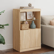 Credenza con Luci LED-Buffet-Armadio da cucina Rovere Sonoma 60,5x37x100 cm 148080