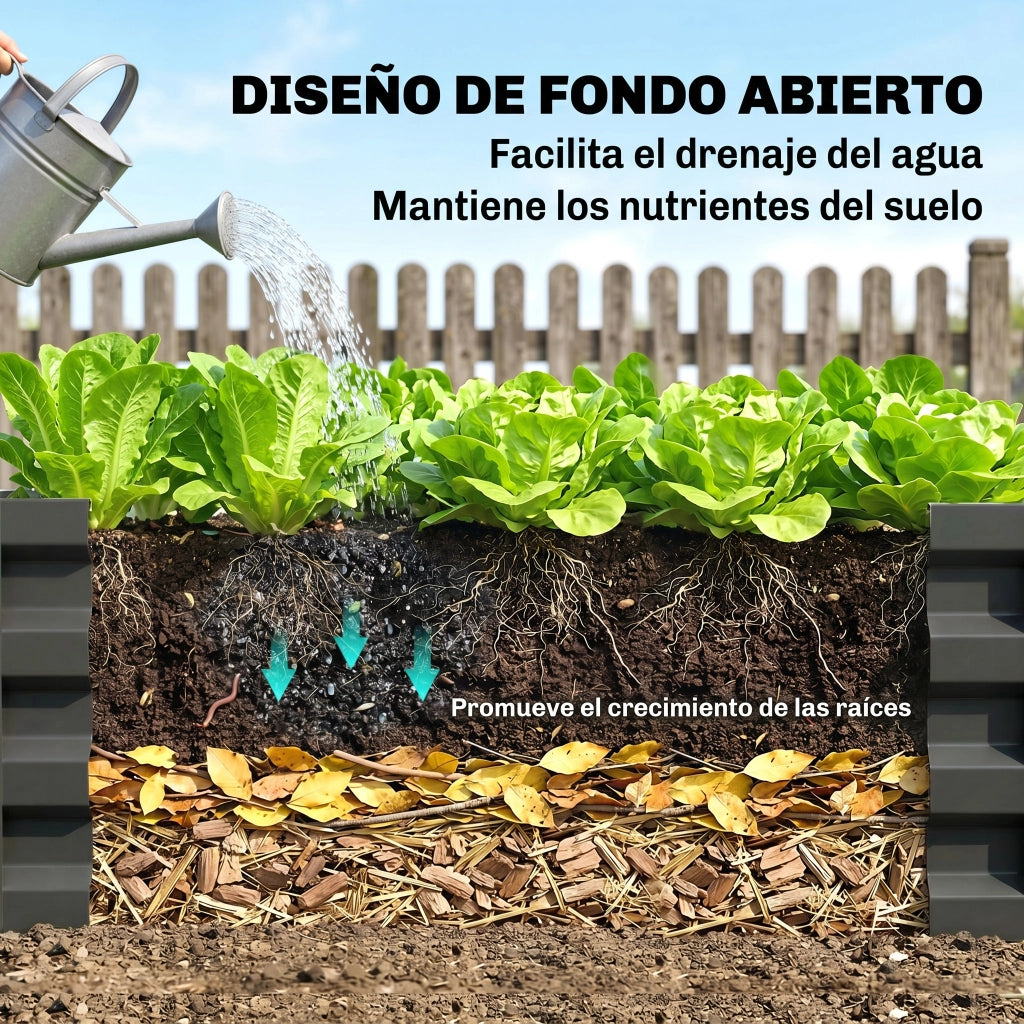 Fioriera Rialzata Rettangolare per Giardino ¨C zephmum ¨C Grigio Acciaio Galvanizzato 120x60x30,5 cm