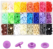 Set di chiusure in plastica 432 pezzi - 12 mm - 24 colori - Ambientalmente compatibile - Per abbigliamento e fai da te - Chiusure
