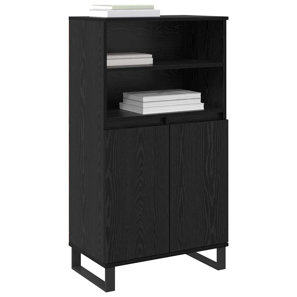 Credenza-Buffet-Armadio da cucina Nero 60 x 36 x 110 cm Legno multistrato 745694