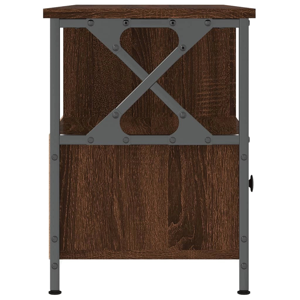 Mobile TV multimediale mensola per TV credenza per TV sala da pranzo soggiorno camera da letto rovere 102 x 33 x 45 cm legno ingegnerizzato e ferro marrone 02_0027124