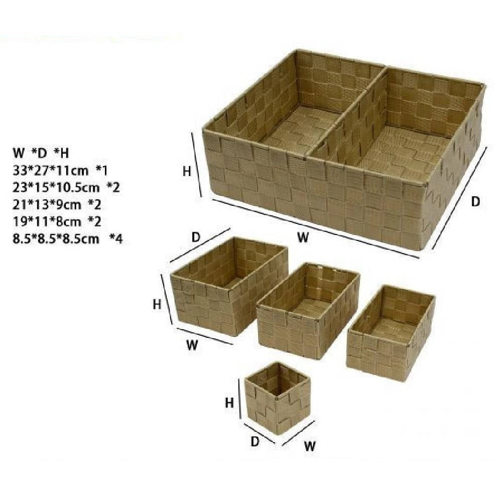 Trade Shop - Set Scatole In Tessuto Porta Oggetti Organizer Da Bagno Armadi Scaffali 79155 -