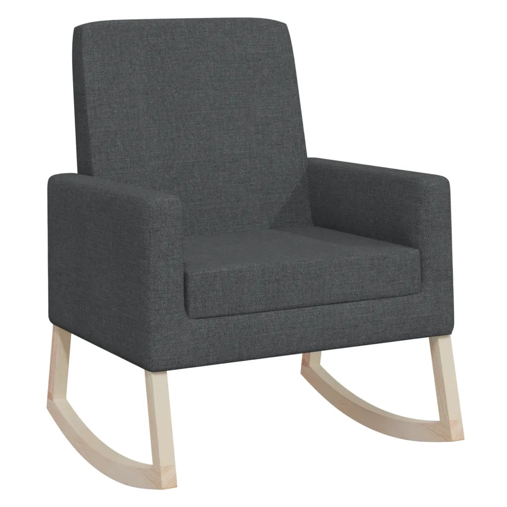 Sedia a Dondolo Grigio Scuro in Tessuto CFW8167496