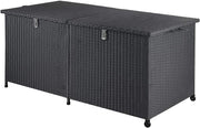 ® Baule da Giardino XXL 625L 150x77x73 cm Polyrattan con Ruote Impermeabile Fodera Interna Box Multifunzione