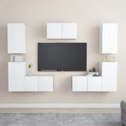 Set Mobile TV 7 pz Bianco in Truciolato