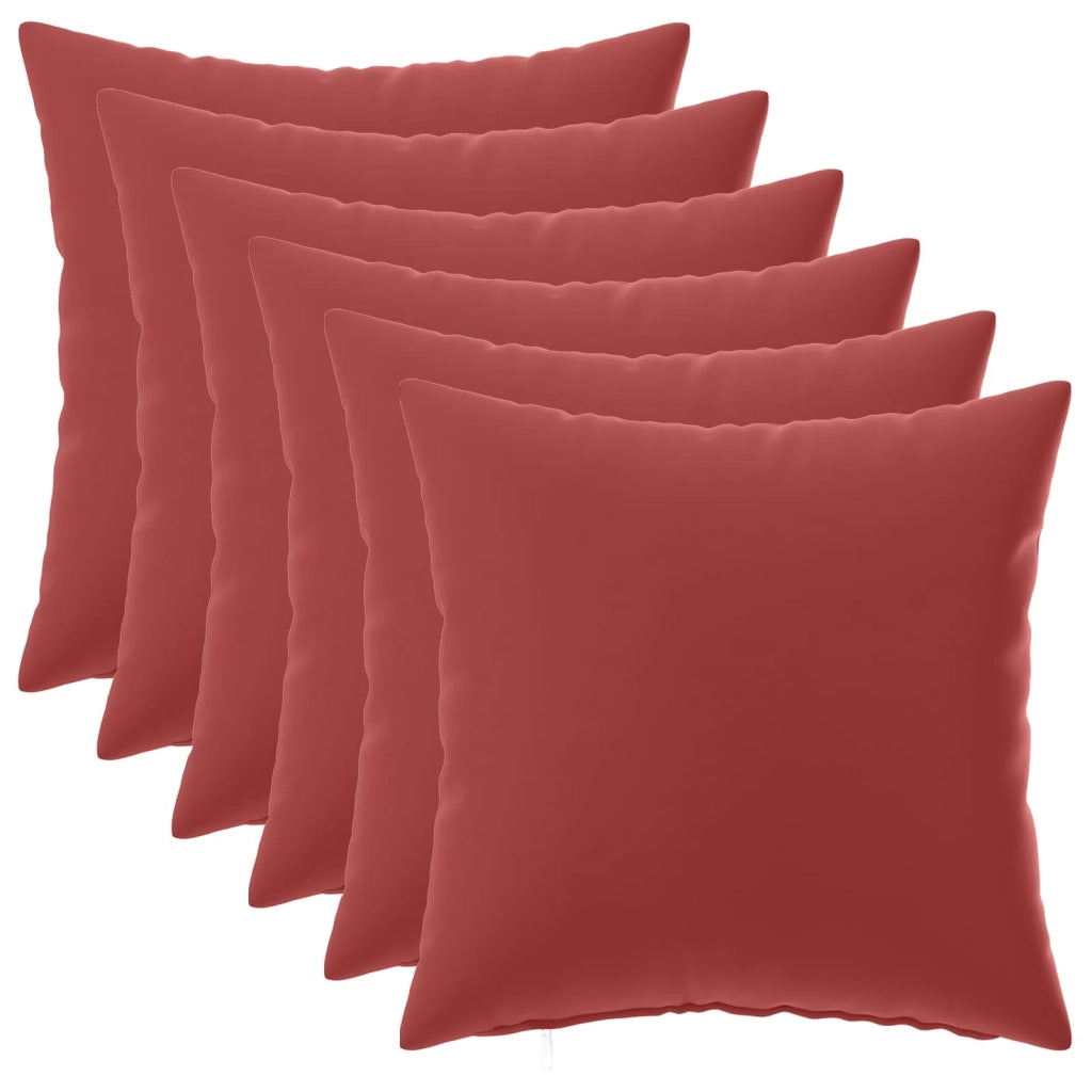 Federa 6 pcs HEERLEN Rosso Vino 45 x 45 cm Poliestere 910541