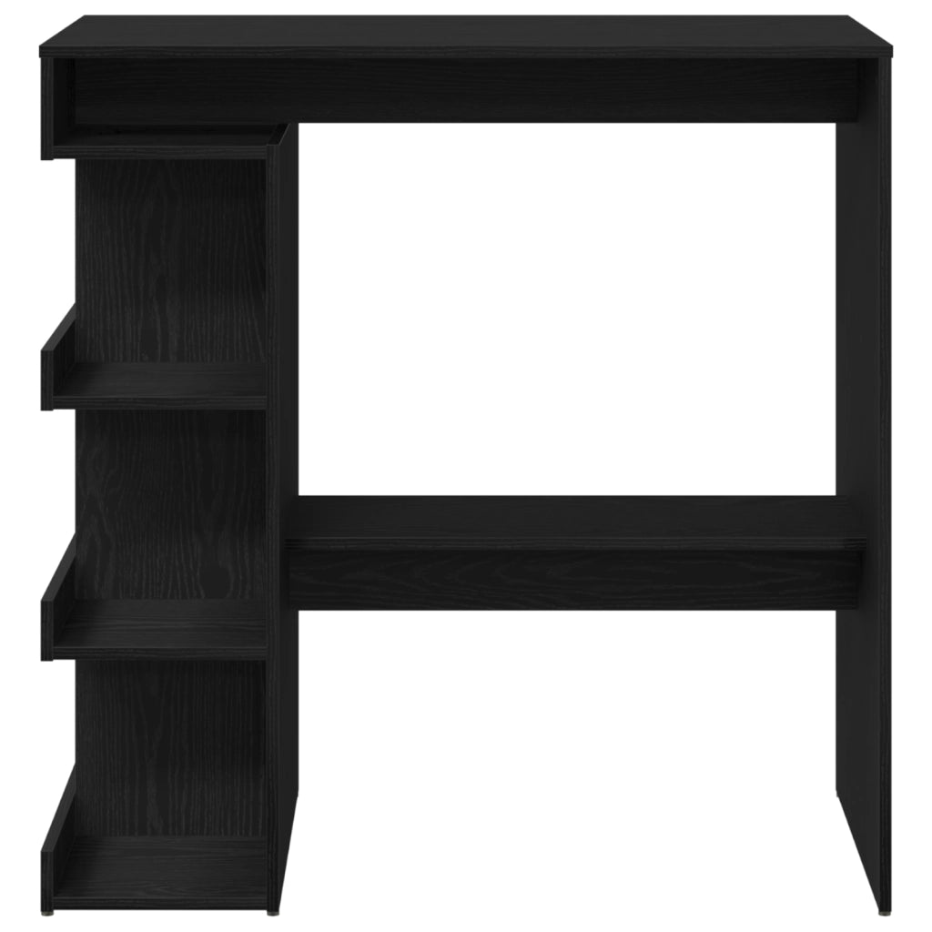 Tavolo da bar in rovere nero con rack per riporre, 100x50x101.5 cm