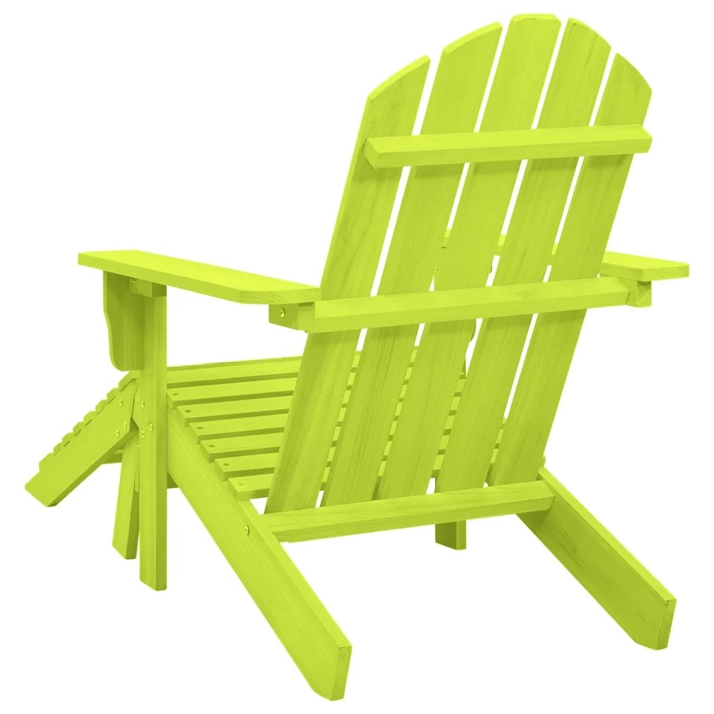 Sedia Giardino Adirondack con Ottomana Massello di Abete Verde cod mxl 12174