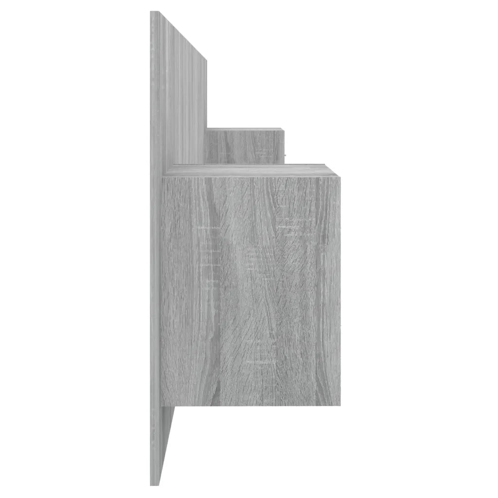 Testiera Letto con Armadietti Legno Multistrato Grigio Sonoma 3115738