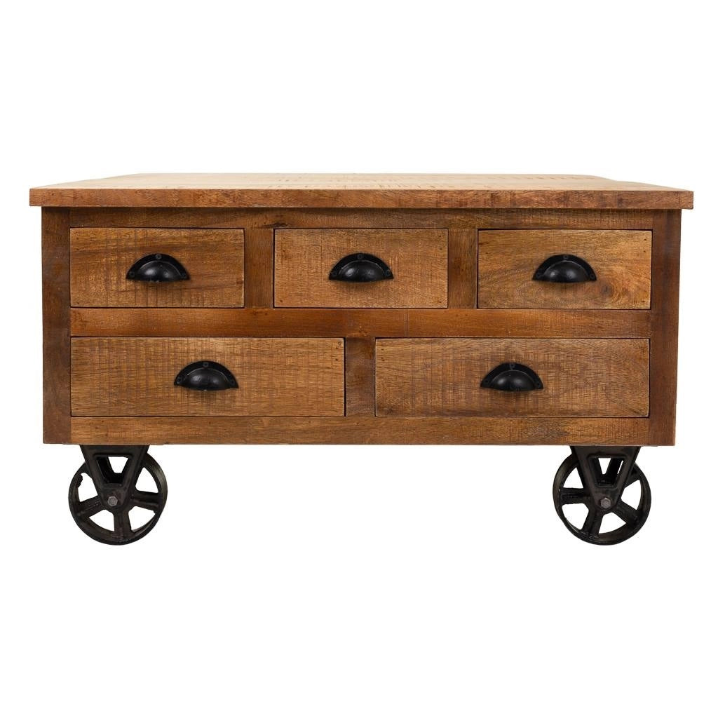 Tavolino da caffè in legno marrone 90x90x47