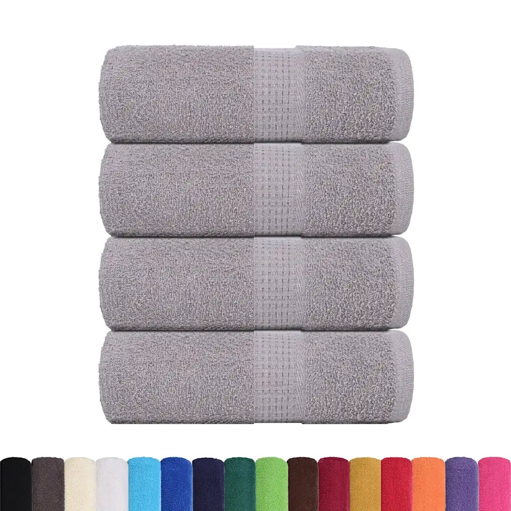 Asciugamani per Sapone 4 pz Grigio 30x30cm 360g/mÂ² 100% Cotone