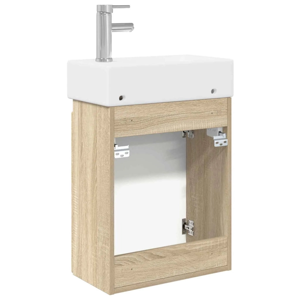 Mobile bagno con rubinetto Rovere Sonoma 45,5 x 22,5 x 84 cm