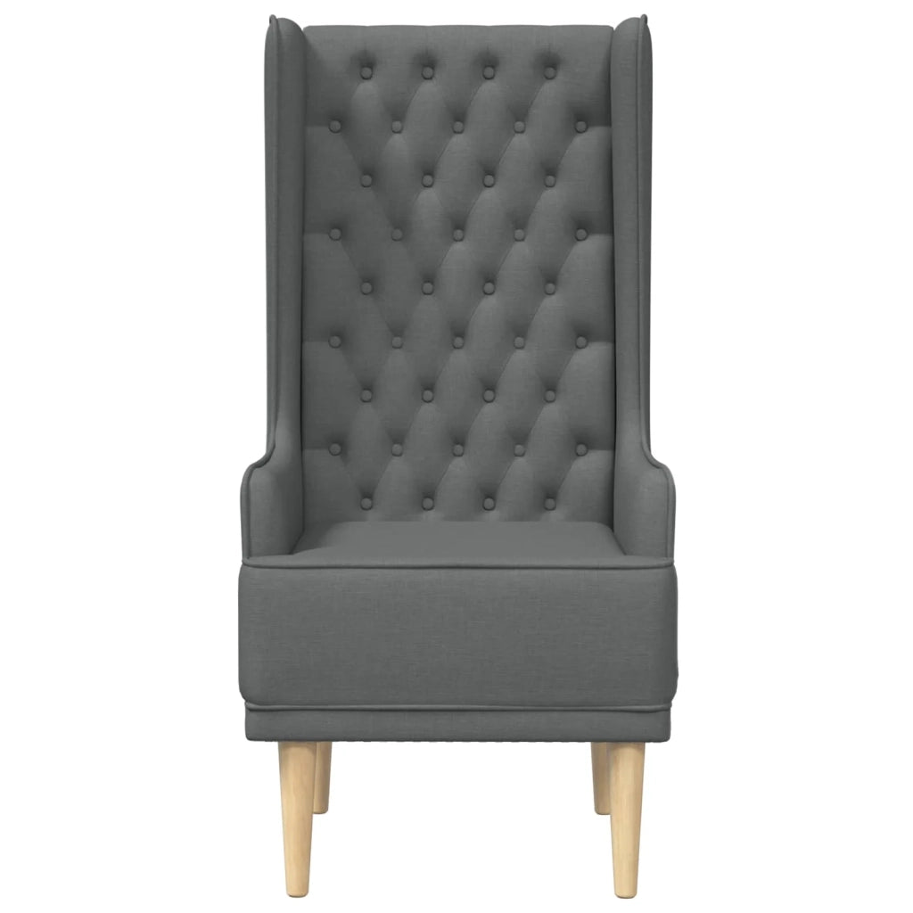 Sedia a schienale alto trapuntata a bottoni Grigio Scuro 42042480