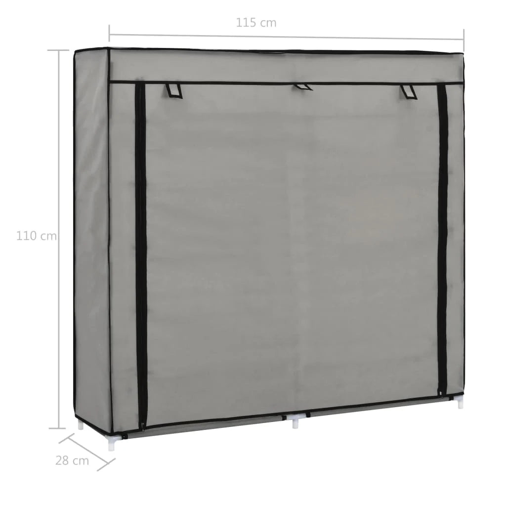 Scarpiera mobile contenitore per scarpe mobile per ingresso/corridoio/soggiorno con coperchio 115 x 28 x 110 cm tessuto grigio 02_0021409