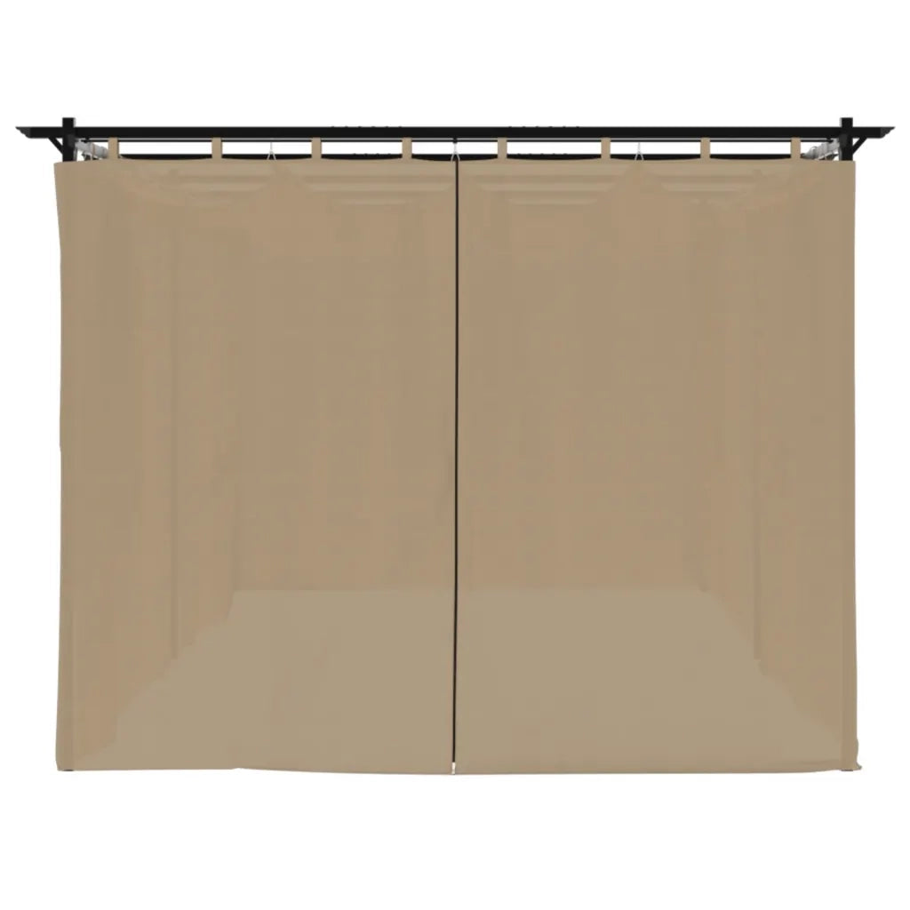 vidaXL Gazebo con Tende Tortora 6x3 m in Acciaio