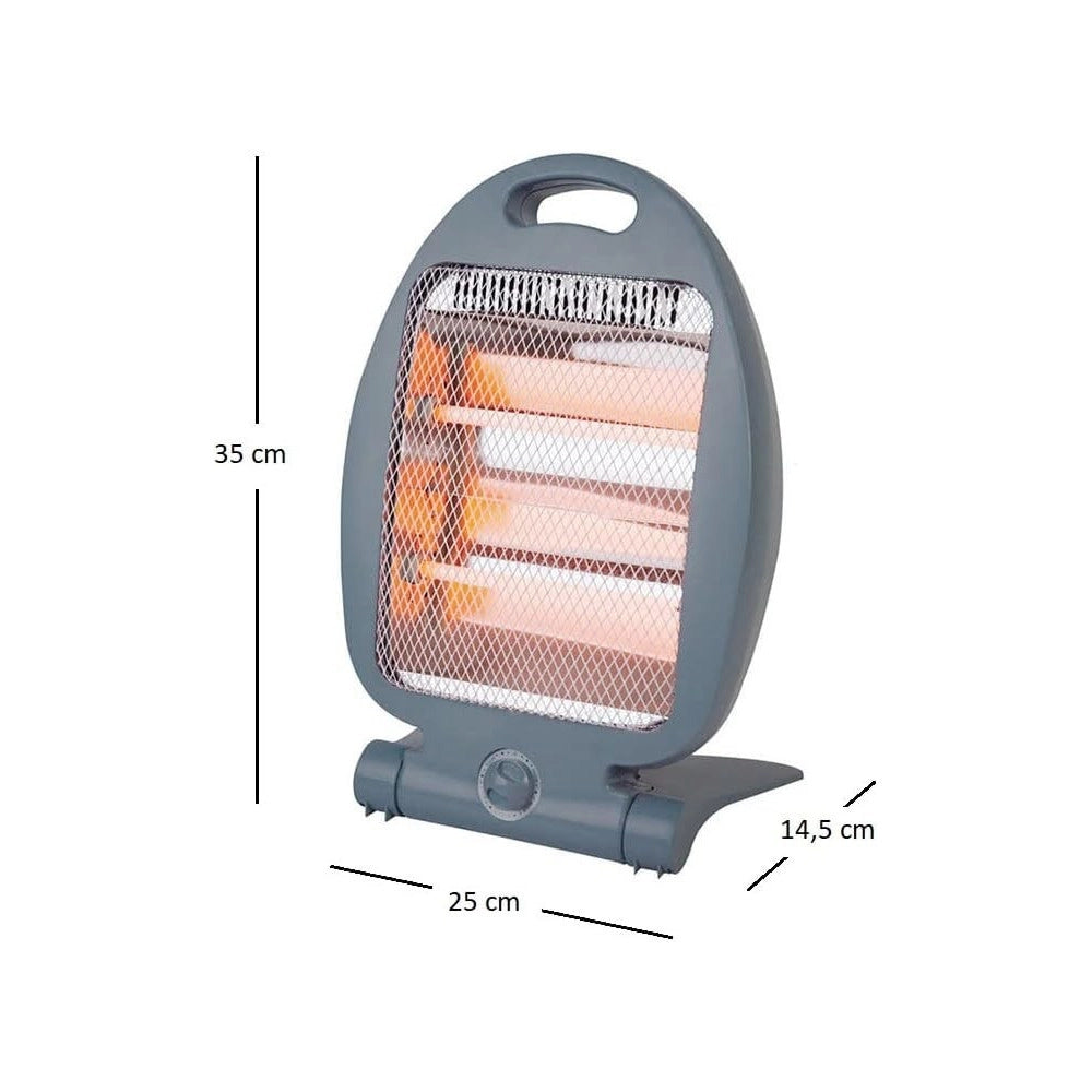Trade Shop - Stufa Elettrica Ad Infrarossi Al Quarzo Potenza Max 800 Watt Con Termostato -