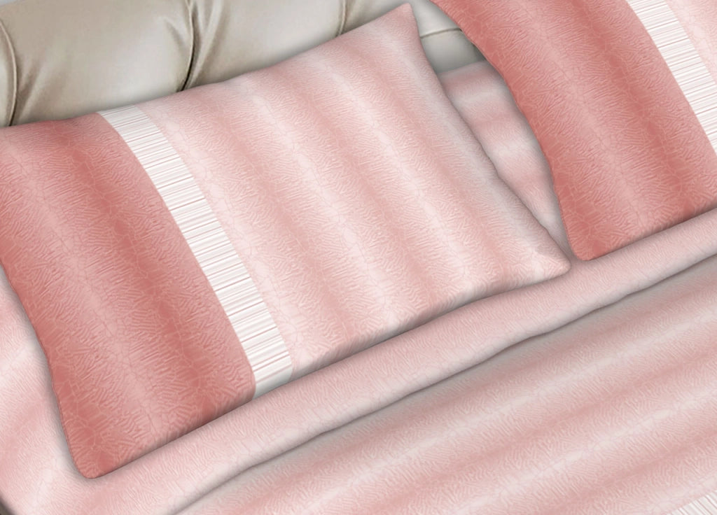 Completo Lenzuola Letto In 100% Cotone Made In Italy Varie Fantasie C.N - 1 Piazza - Cristal Rosa