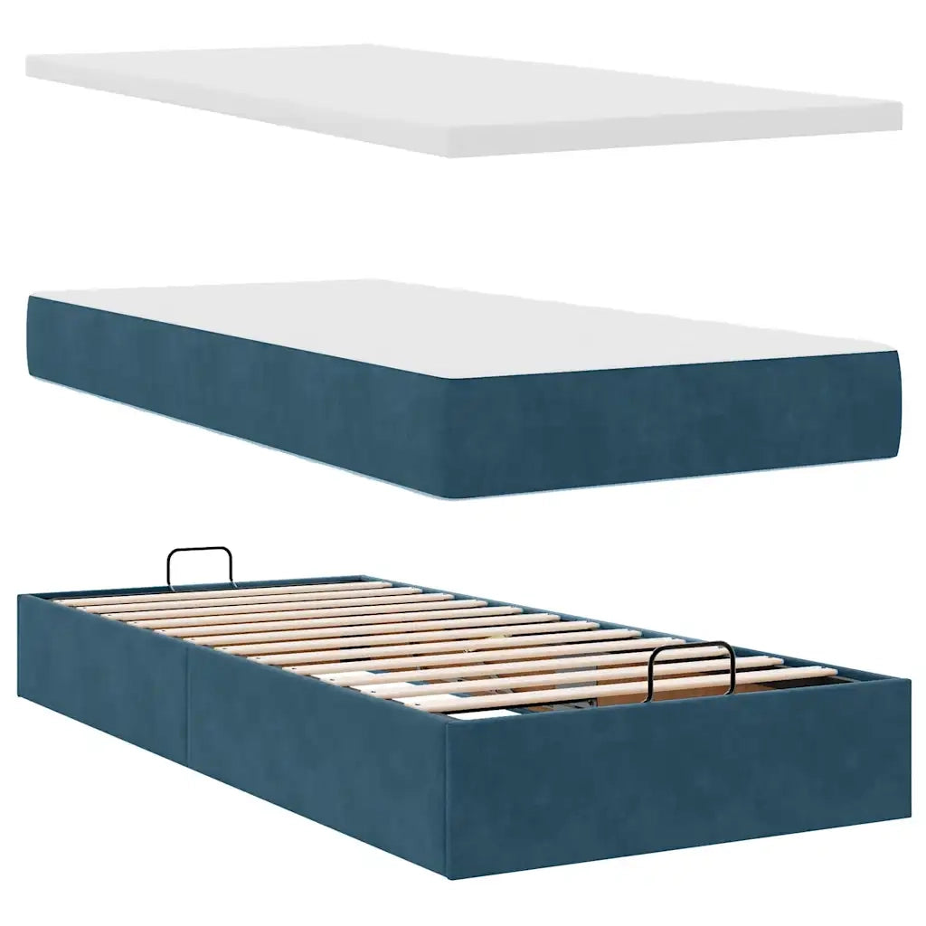 Struttura Letto Pouf con Materassi 160x200 cm Velluto