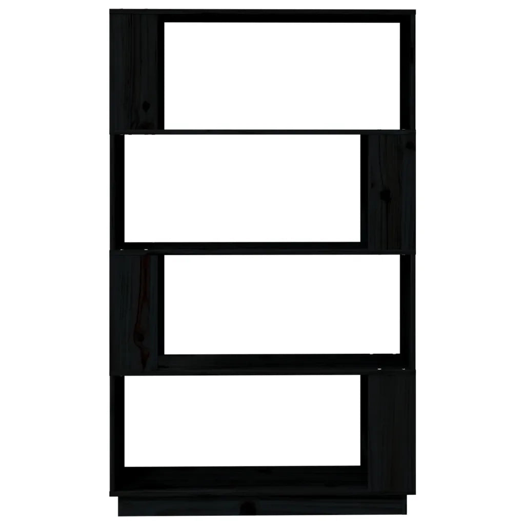 Libreria Divisorio-Scaffale per Libri-Mobile di Stoccaggio Bianco 80x25x132 cm Legno Massello di Pino 838231