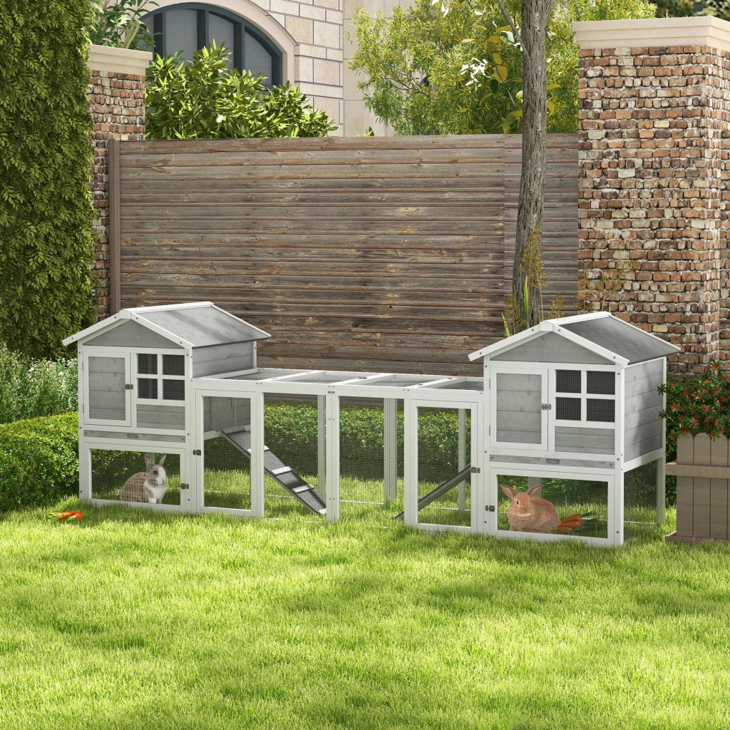 Gabbia per conigli ¨C zephmum ¨C Bianco Grigio 120x60x60