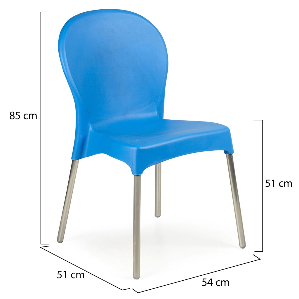 Eclectic, Sedia da Esterno 4 Sedie Made in Italy, Azzurro