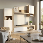 Parete Attrezzata per Soggiorno in Legno Composito cm 256x42x200 - JED