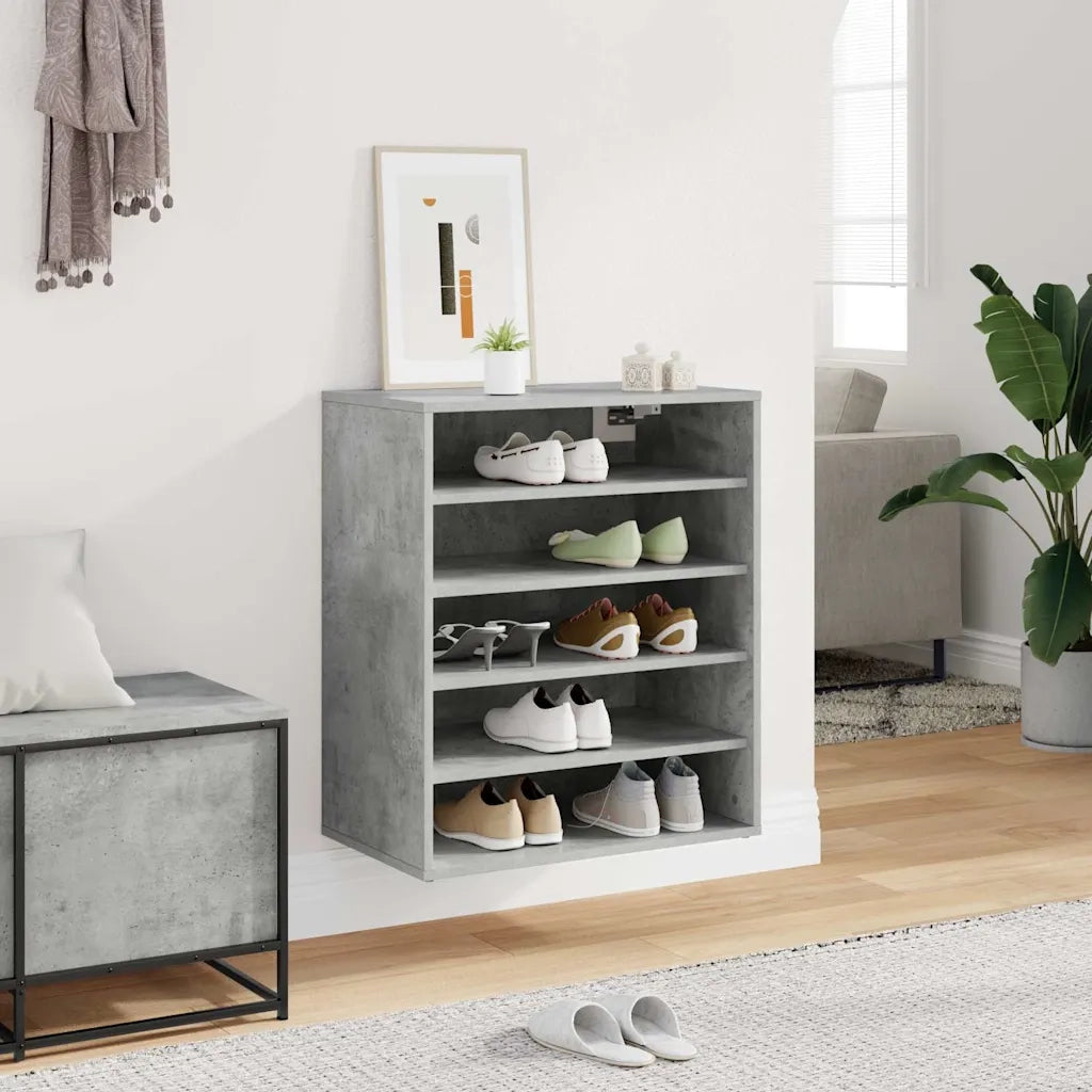 Scarpiera Grigio Cemento 60x35x70 cm in Truciolato 808940